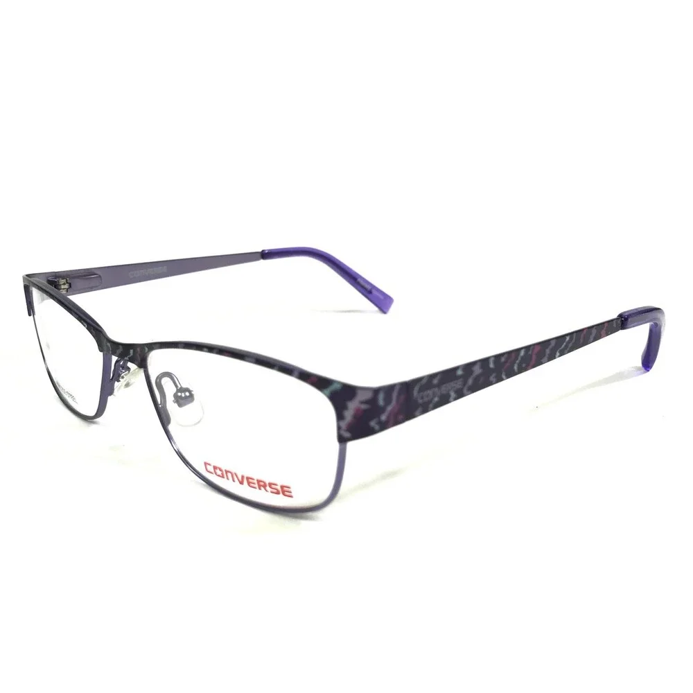 Converse Kids Girls Eyeglasses Frames K014 PURPLE Rectangular Cat Eye 47-15-130